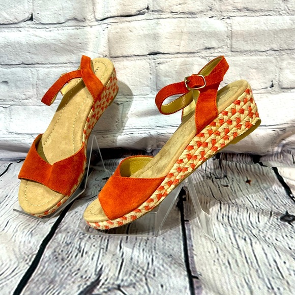 Land's End 2" Espadrille Sandal - Coral and Cream - size 7.5 - Picture 5 of 13